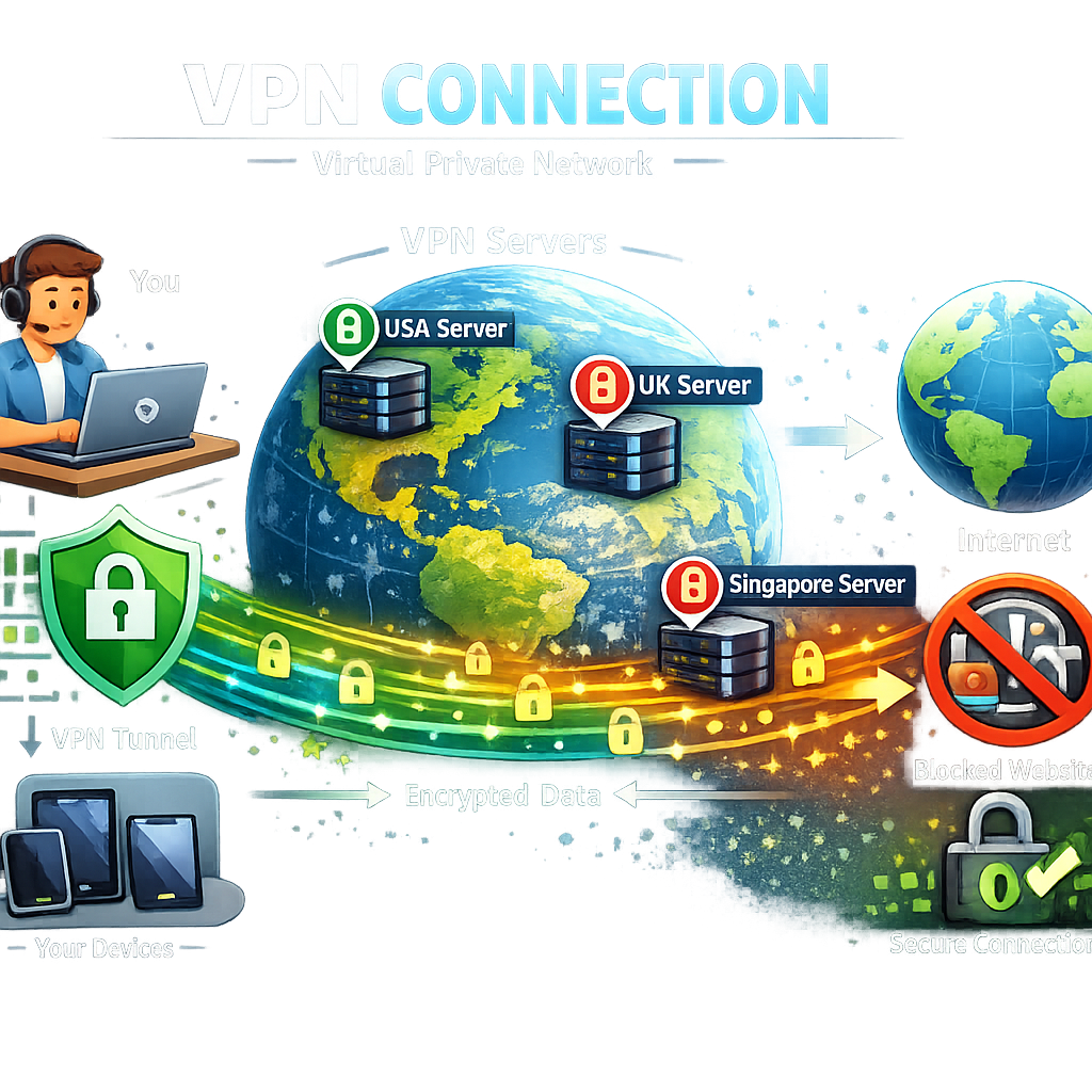 Diagram of IPTV VPN connection
