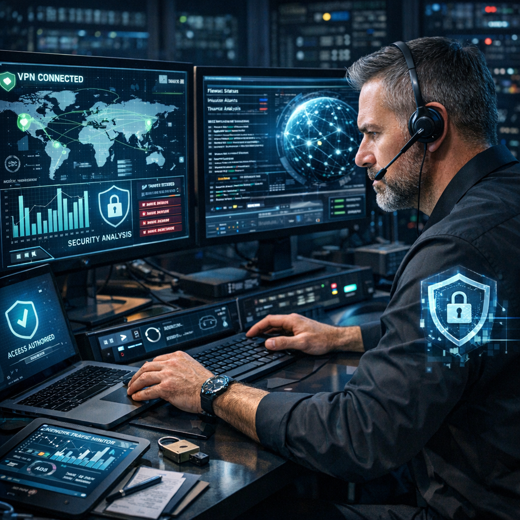 cybersecurity expert analyzing VPN vulnerabilities