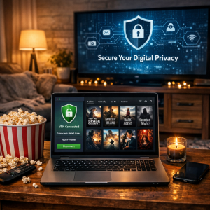 VPN for streaming services on a laptop