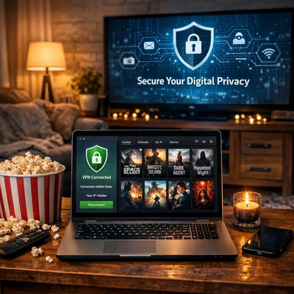 VPN for streaming services on a laptop
