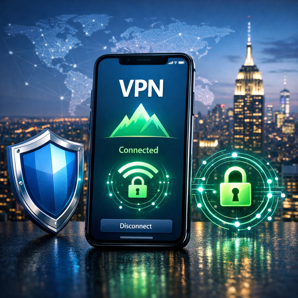 VPN app on a smartphone for online privacy