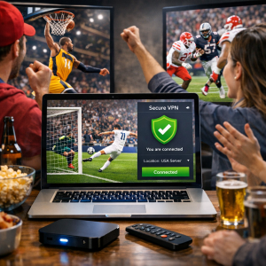 VPN for sports streaming on a laptop